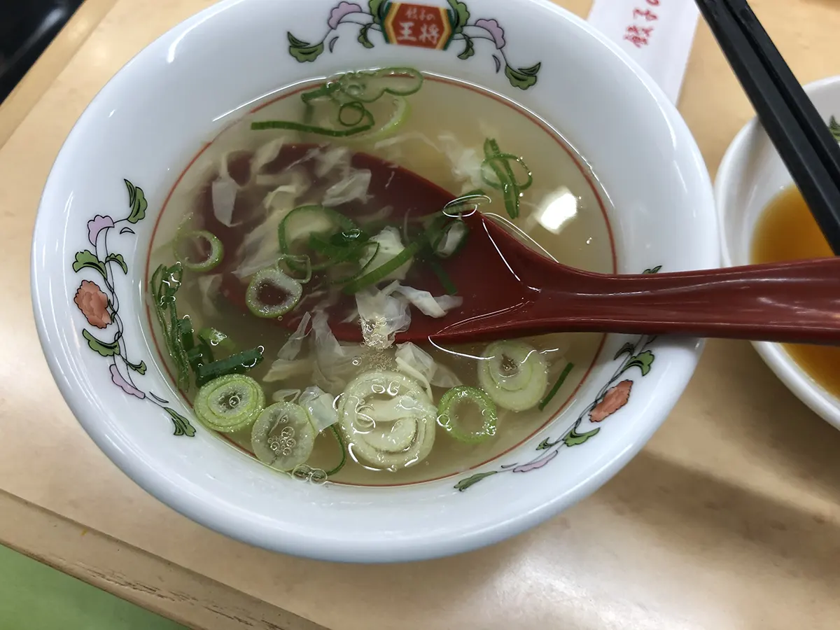 餃子の王将 コムボックス大分店の玉子スープ